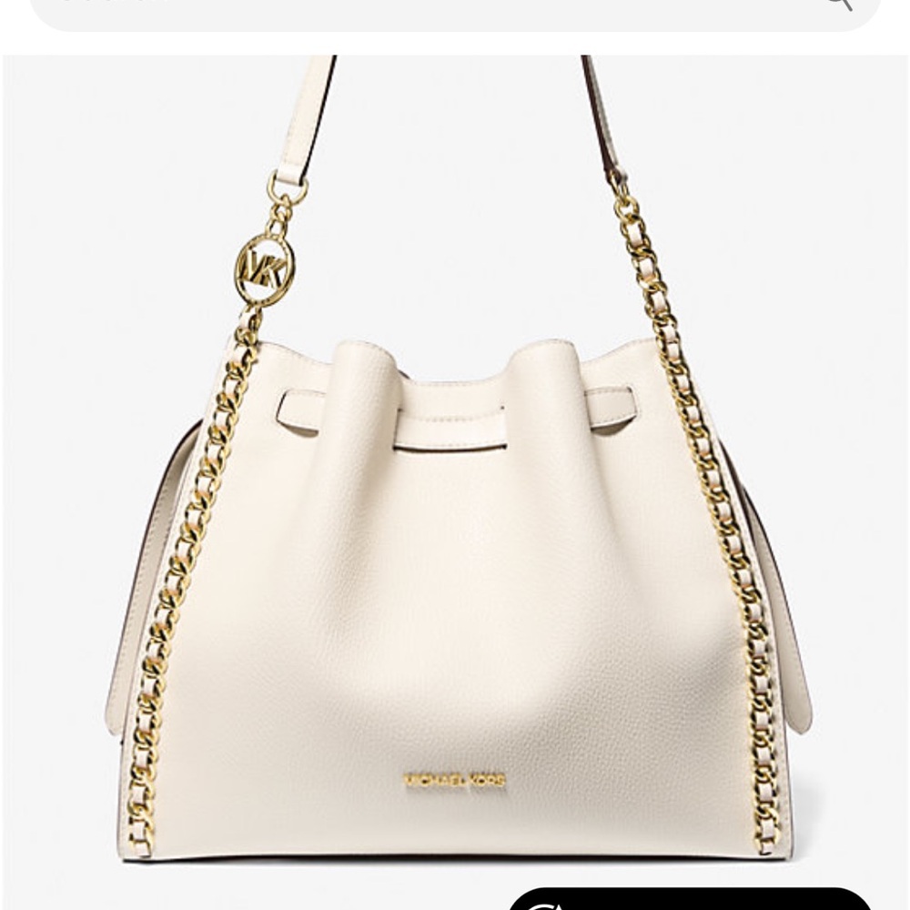 Michael Kors Cream and Gold Chain Shoulder Bag
